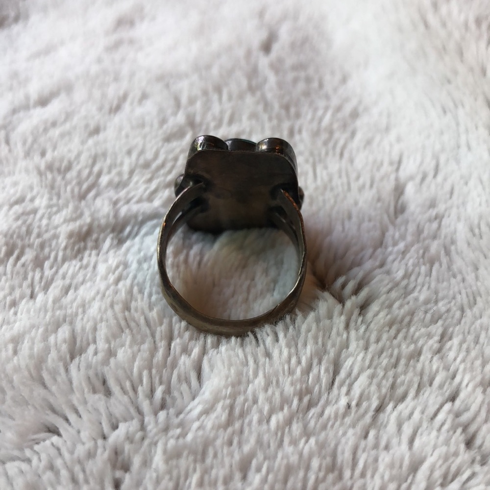 NATIVE AMERICAN Handmade Silver and Turquoise Ring Size 6 - Picture 4 of 5